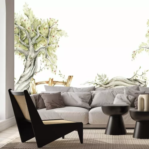 Sticker  Paysage rural avec un arbre