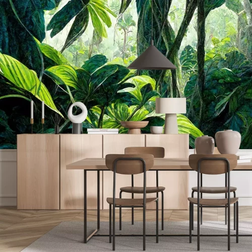 Papier peint  Le vert luxuriant du fourré de la jungle