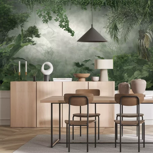 Papier peint  Jungle verte 3D
