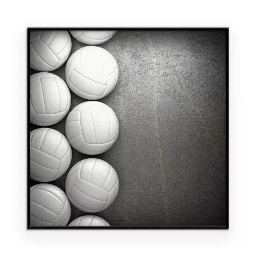 Poster  Ballons de volley-ball sur un fond texturé en béton