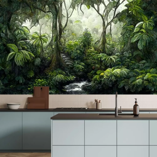 Papier peint  Peint en vert de la jungle