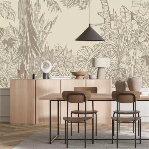 Papier peint  Jungle en sépia