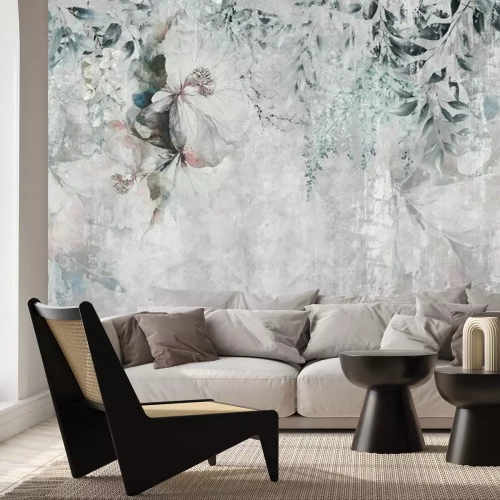 Papier peint  Blush and white flower mural. Digital art  illustration for wallpaper.