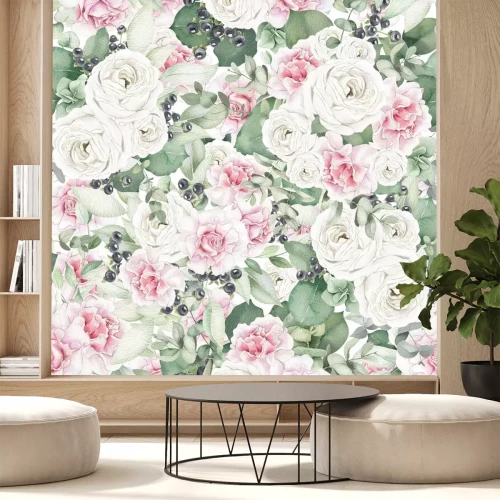 Sticker  Parmi les roses blanches