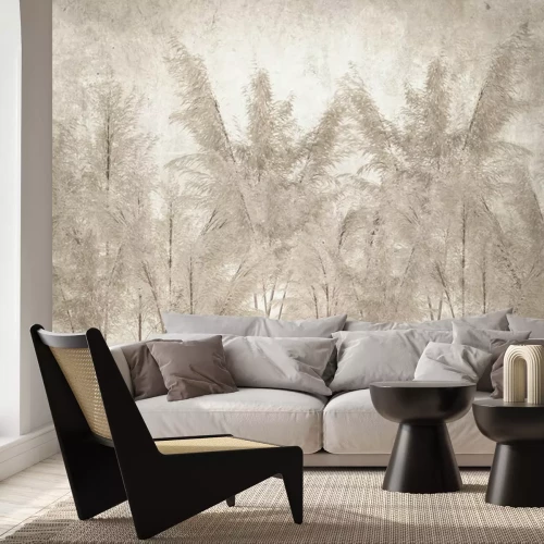 Papier peint  Herbes de la pampa beige