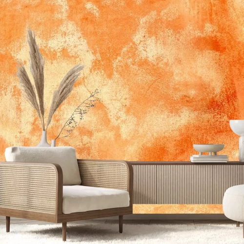 Papier peint  Texture grunge béton orange