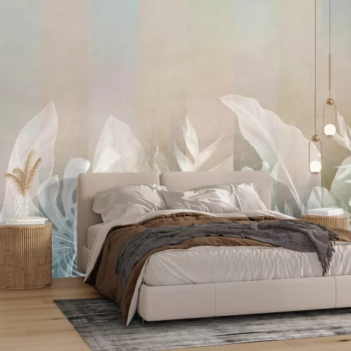 Papier peint  Feuilles de palmier et de monstera