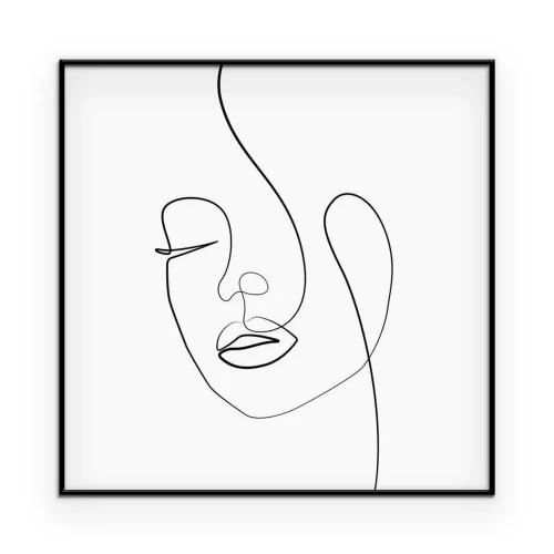 Poster  Visage de fille en style dessin au trait