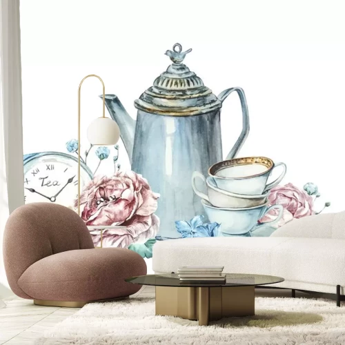 Sticker  Service à thé coloré