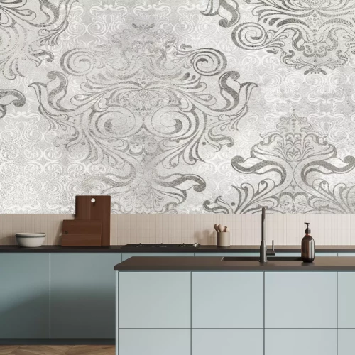 Papier peint  Ornements décoratifs motif en nuances de gris