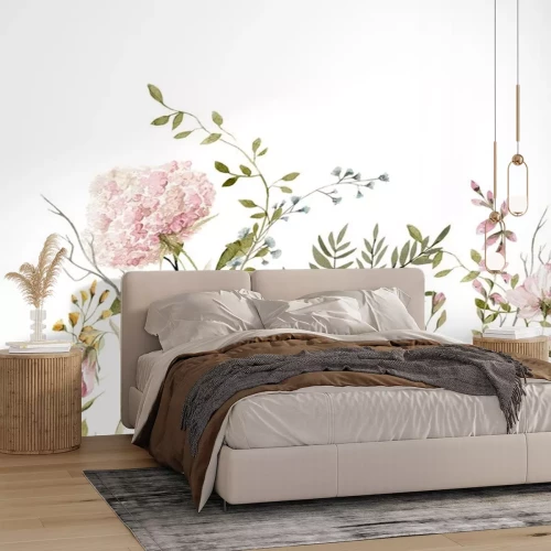 Sticker  Un bouquet de fleurs rose poudré