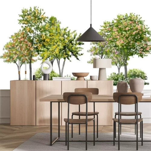 Sticker  Arbres au bord du chemin