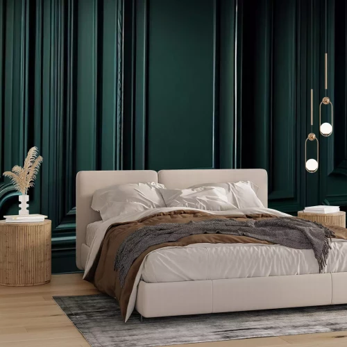 Papier peint  Stuc vert foncé