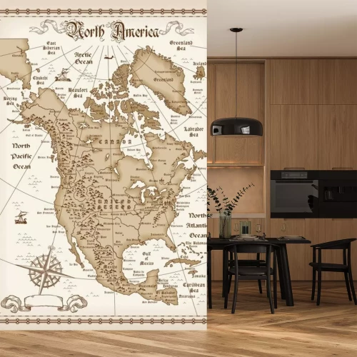 Papier peint  Vieille carte vintage de l'Amérique du Nord