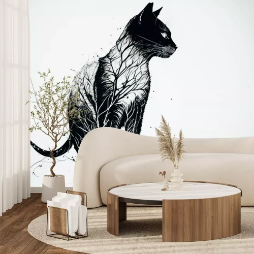 Sticker  Oeuvre artistique avec un chat