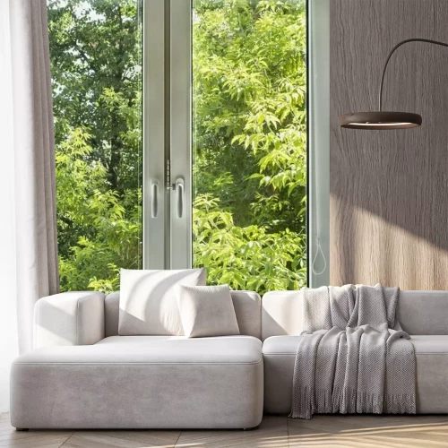 Papier peint  Arbre vert derrière une fenêtre