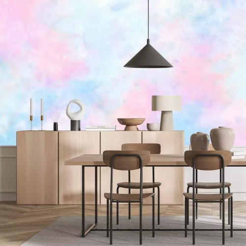 Papier peint  Ciel abstrait bleu et rose avec Nuages