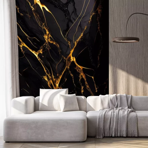 Sticker  Black marble with gold veins