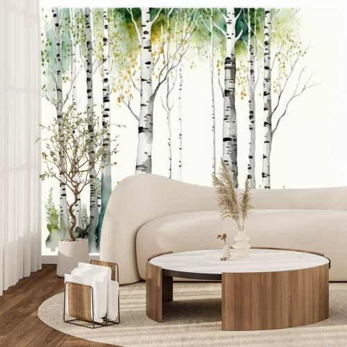Papier peint  Vue de printemps de bouleau