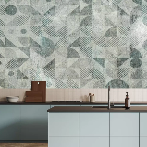 Papier peint  Mur en béton style grunge avec ornements