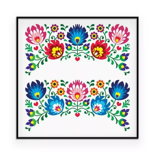 Poster  Graphismes avec ornements folkloriques