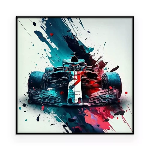 Poster  Voiture de Formule 1 colorée à l'aquarelle