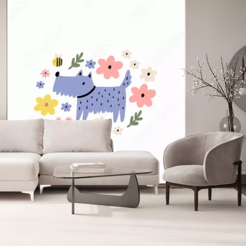 Sticker  Schnauzer bleu mignon