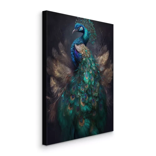 Tableau  Abstract Colorful Peacock . AI generated Illustration.
