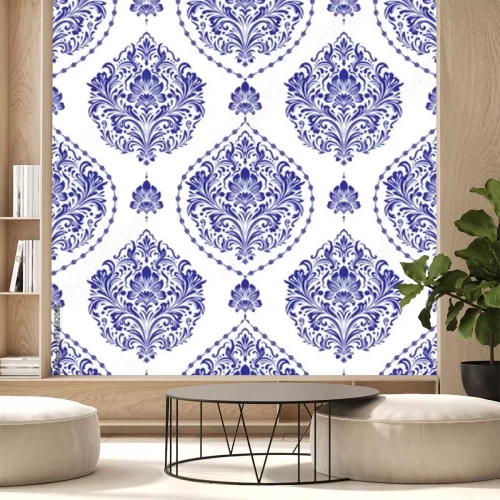 Sticker  Damassé décorative bleu foncé