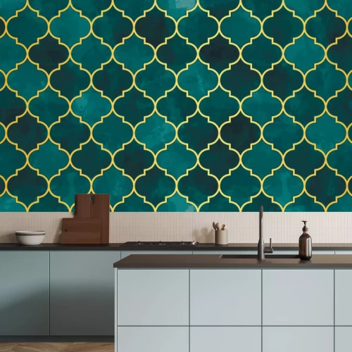 Sticker  Ornement arabe vert foncé