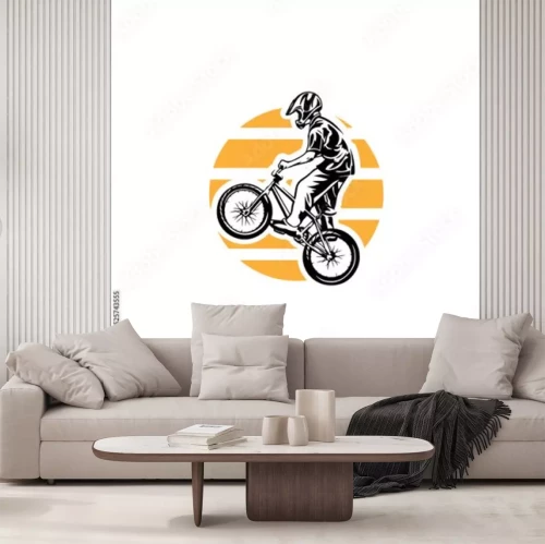 Sticker  Cycliste BMX portant un casque