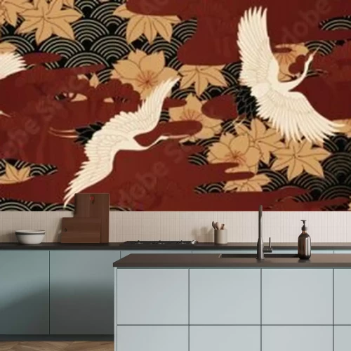 Papier peint  Grues volantes