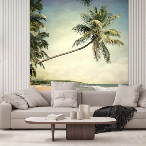 Papier peint  Palmier courbé