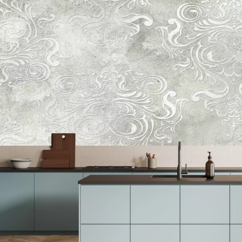 Papier peint  Motifs ornementaux sur un mur en béton