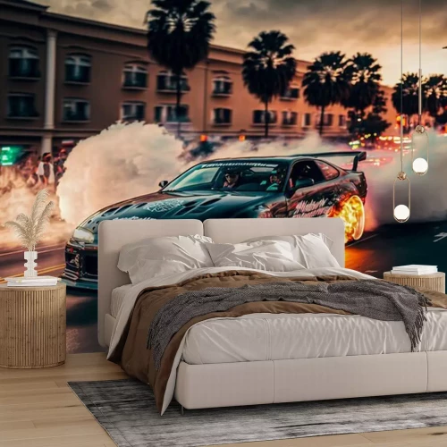Papier peint  Voiture de sport dans une rue de la ville