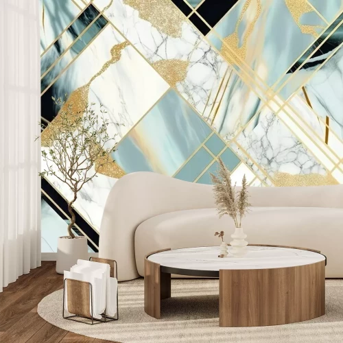 Papier peint  Une composition géométrique élégante avec du marbre glamour