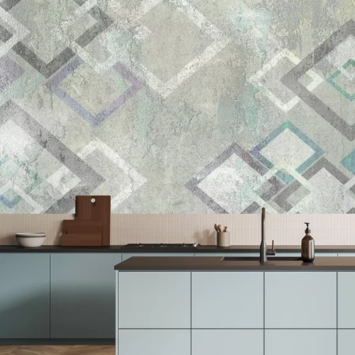 Papier peint  Formes géométriques carrées sur le mur