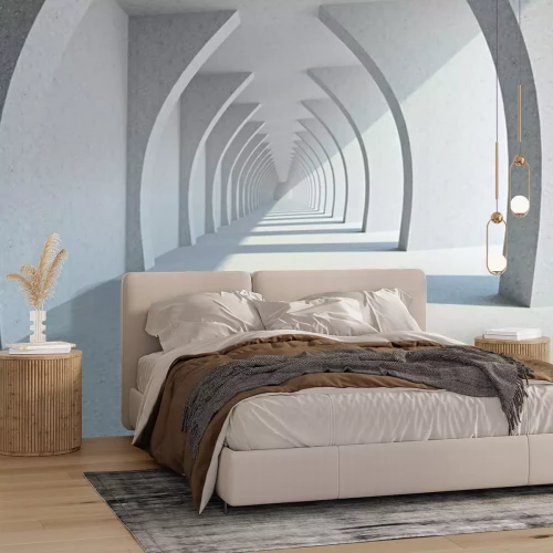 Papier peint  Tunnel avec des colonnes modernes en béton