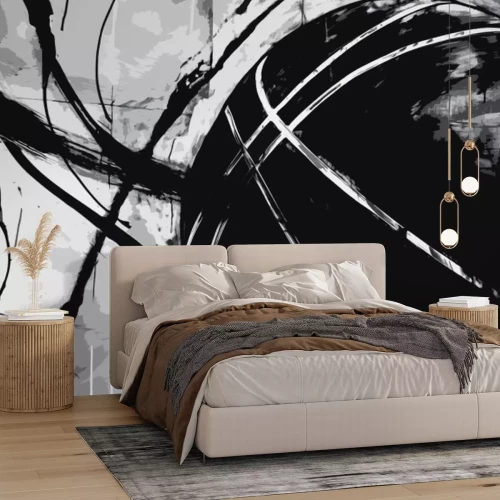 Papier peint  basketball player black and white abstract art