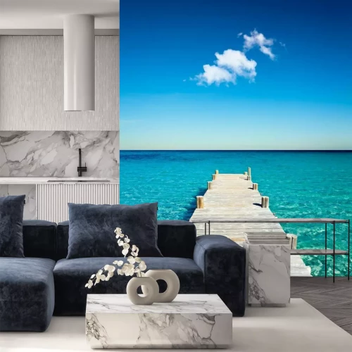 Papier peint  Mer tropicale bleue