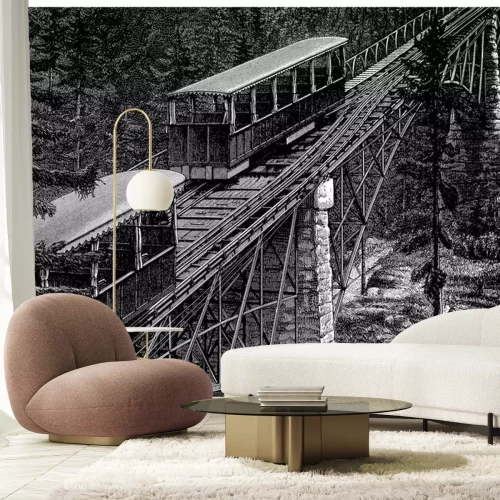 Papier peint  Train de montagne - Mountain Railway 2 - 19e siècle