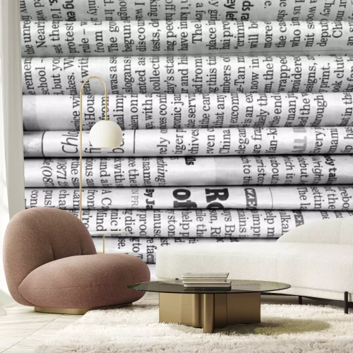 Papier peint  Pile de journaux en noir et blanc