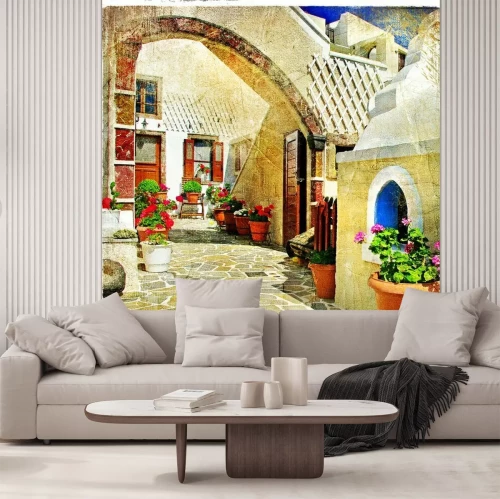 Papier peint  Cour en Grèce style peinture