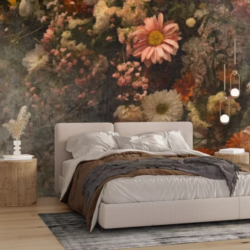 Papier peint  Motif vintage de fleurs pastel