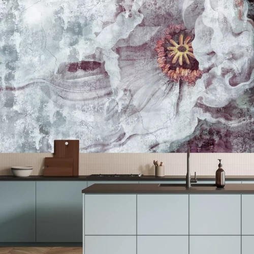 Papier peint  Une grande fleur sur un fond texturé