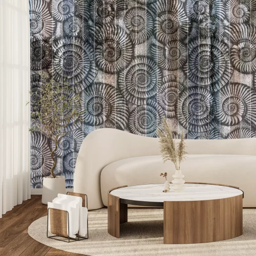 Papier peint  Motif coquillages effet béton