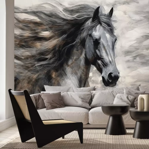 Papier peint  Portrait d'un cheval dans l'abstraction moderne