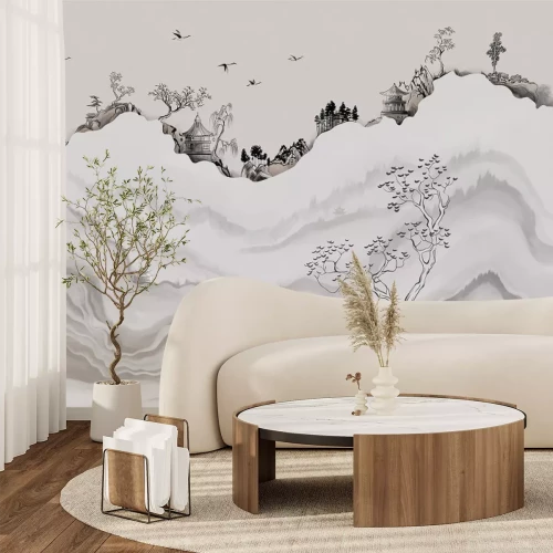 Papier peint  Paysage de style chinoiserie
