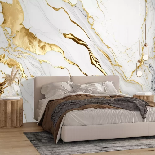 Papier peint  Composition abstraite avec du marbre blanc