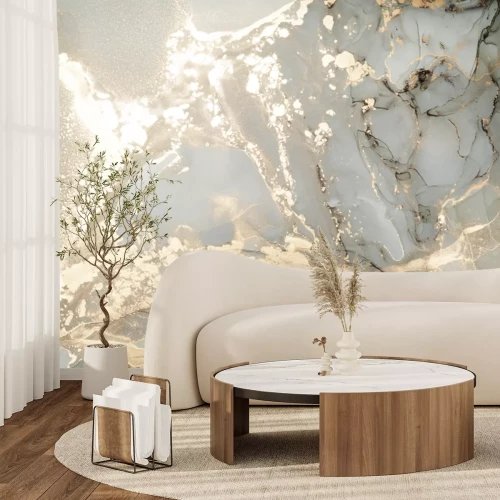 Papier peint  Composition abstraite en marbre avec de l'or